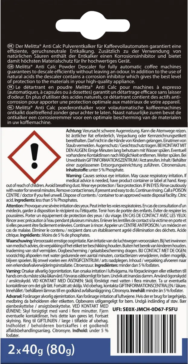 AntiCalc EspressoMachines (2x40g)