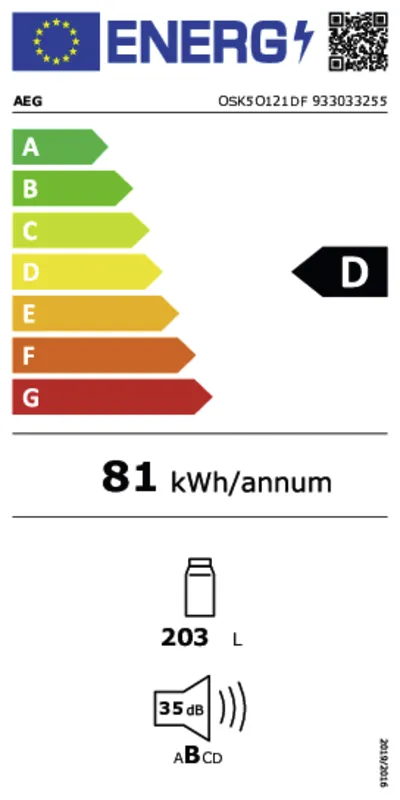 AEG OSK5O121DF energielabel
