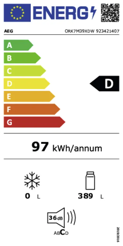 AEG ORK7M39XDW energielabel