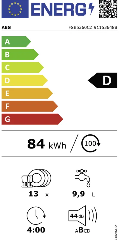 AEG FSB5360CZ energielabel