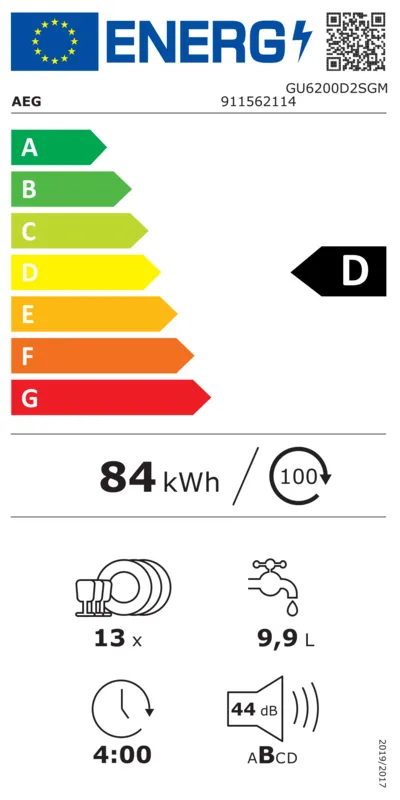 AEG GU6200D2SGM energielabel