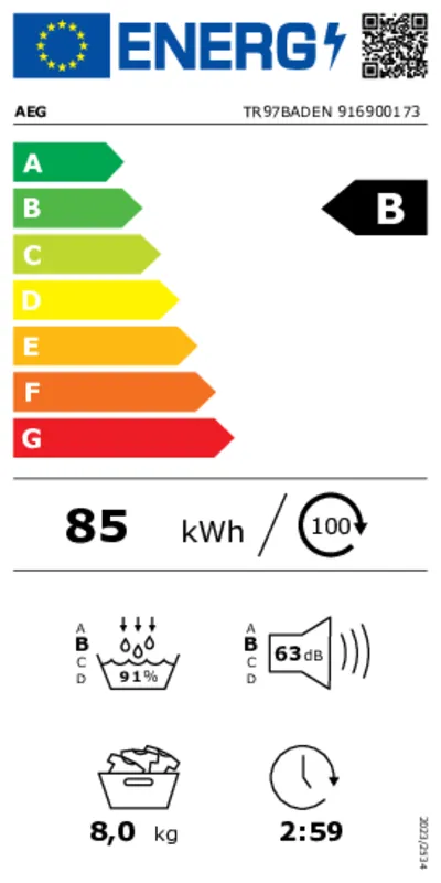 AEG TR97BADEN energielabel