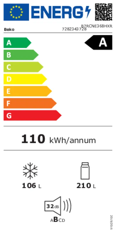 Beko B5BCNA295HF energielabel