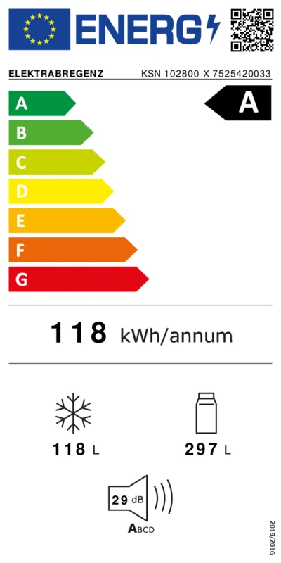 Beko B3RCNO256S energielabel