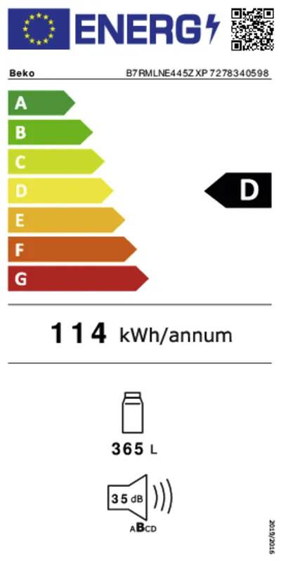 Beko B7RMLNE445ZXP energielabel