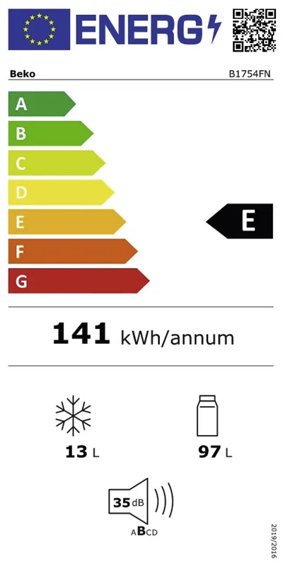 Beko B1754FN energielabel