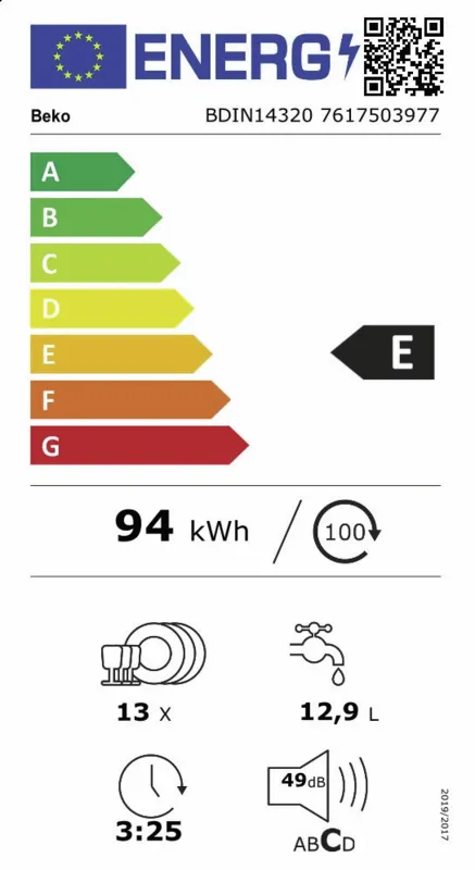 Beko BDIN14320 energielabel