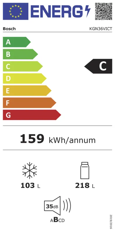 Bosch KGN36VICT energielabel