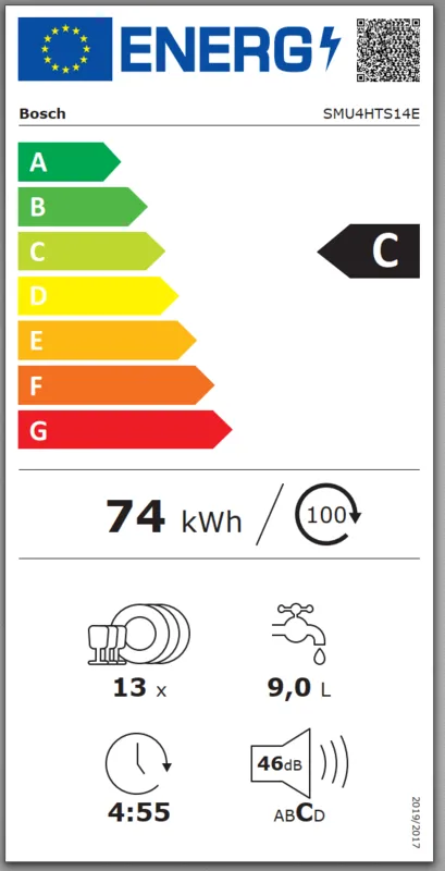 Bosch SMU4HTS14E energielabel