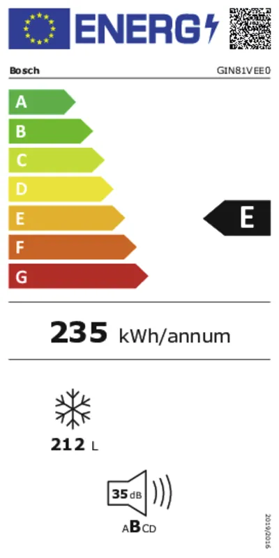 Bosch GIN81VEE0 energielabel