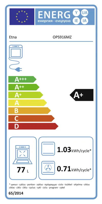 Etna OPS916MZ energielabel