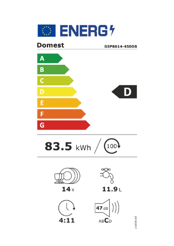 Exquisit GSP8614-450DB energielabel