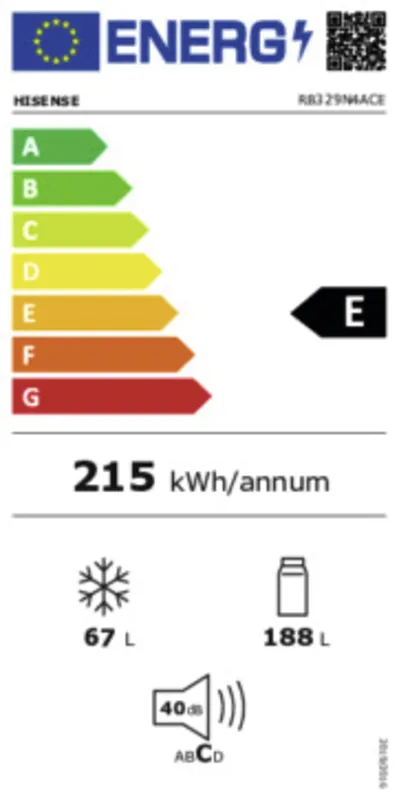 Hisense RB329N4ACE energielabel