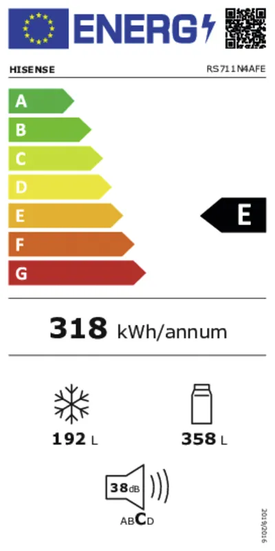 Hisense RS711N4AFE energielabel