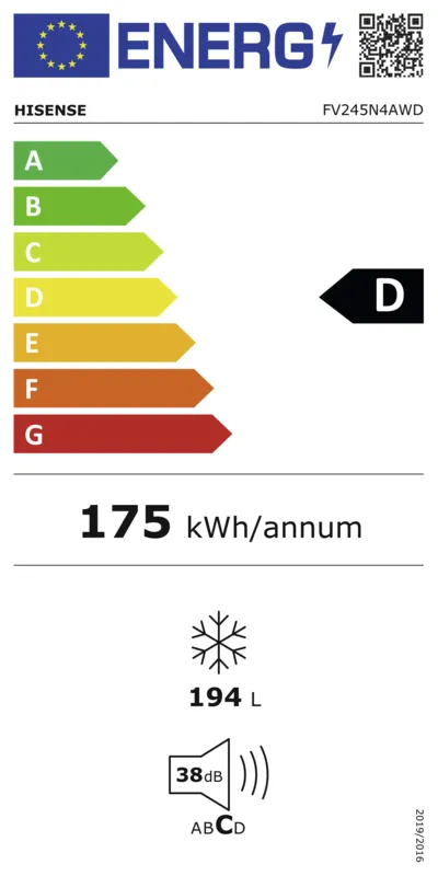 Hisense FV245N4AWD energielabel