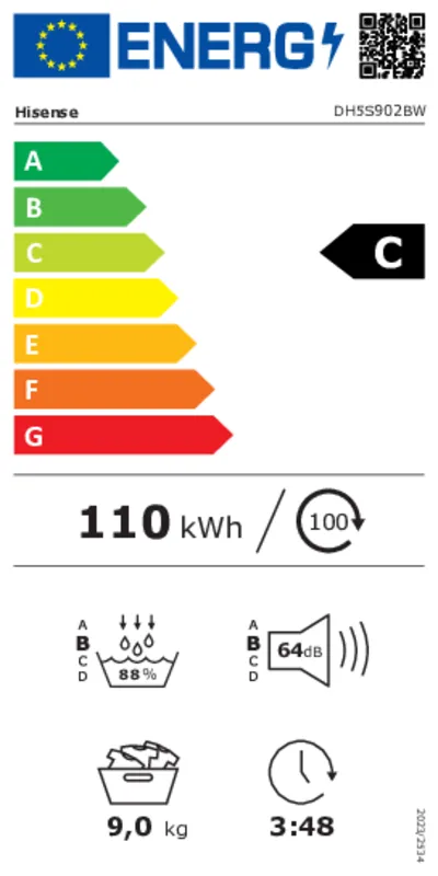 Hisense DH5S902BW energielabel
