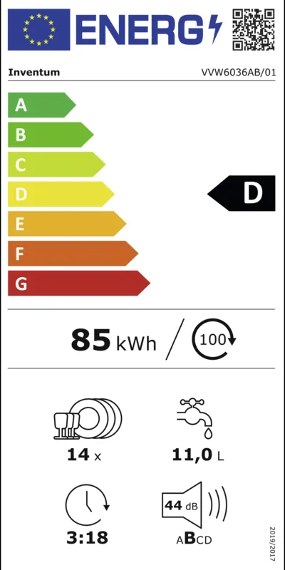Inventum VVW6036AB energielabel