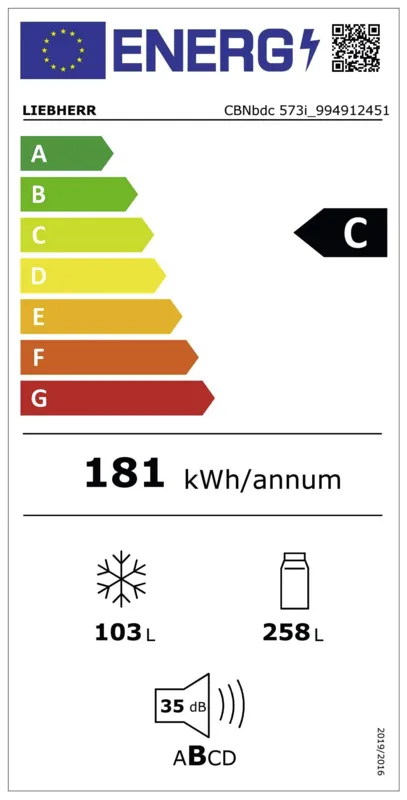 Liebherr CBNbdc 573i-22 energielabel