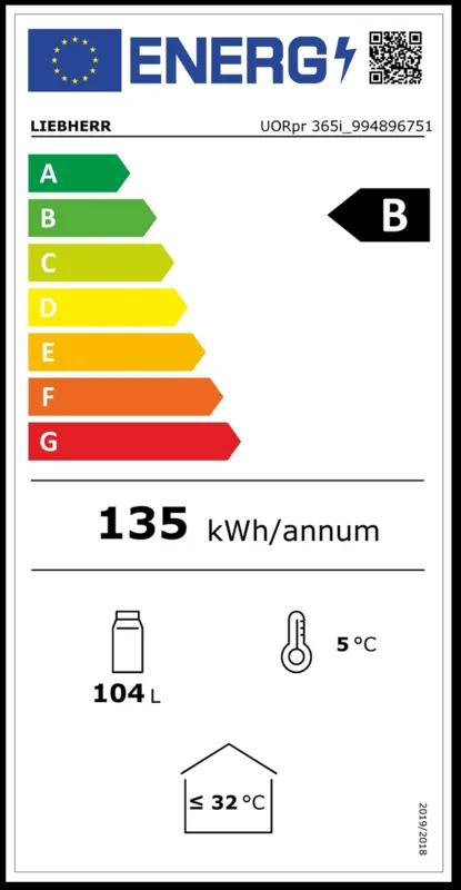 Liebherr UORpr 365i-20 Outdoor energielabel