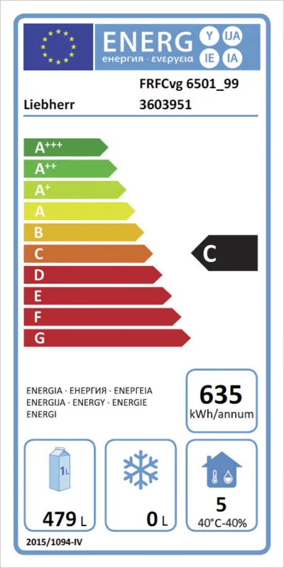 Liebherr FRFCvg 6501-20 energielabel