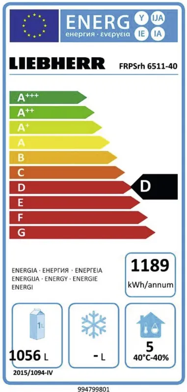Liebherr FRPSrh 6511-40 energielabel