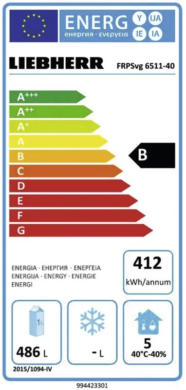 Liebherr FRPSvg 6511-40 energielabel