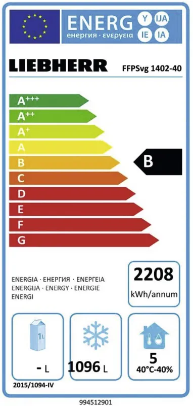 Liebherr FFPSvg 1402-40 energielabel