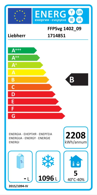 Liebherr FFPSvg 1402/924 energielabel