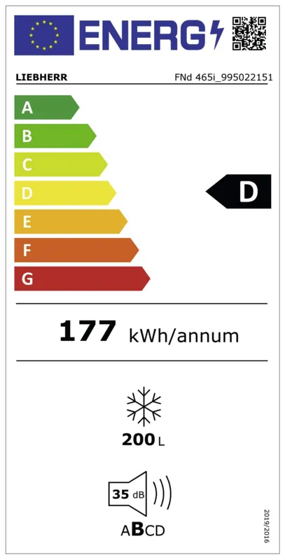 Liebherr FNd 465i-22 energielabel