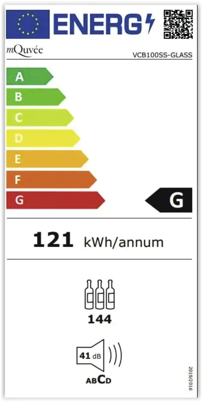 mQuvée WineStore 100 energielabel