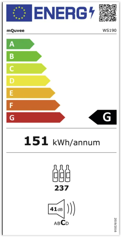 mQuvée WineStore 800 energielabel