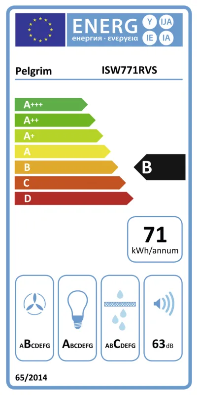 Pelgrim ISW771RVS energielabel