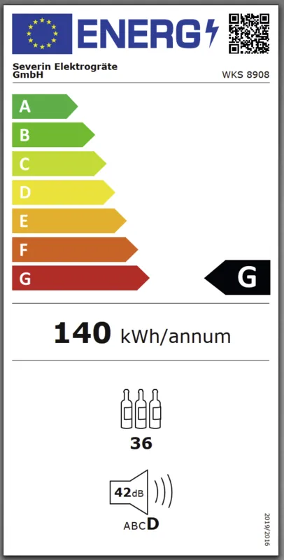 Severin WKS8908 energielabel