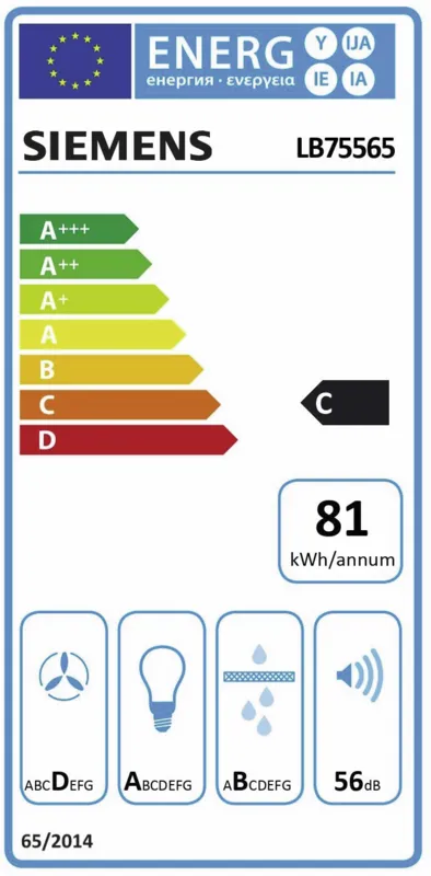 Siemens LB75565 energielabel