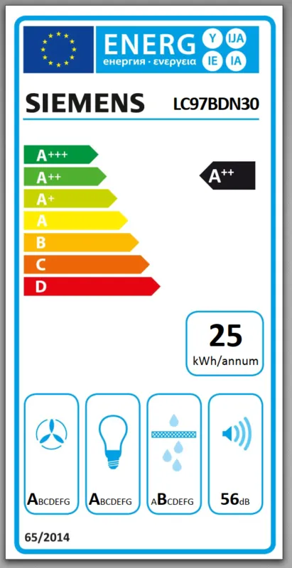 Siemens LC97BDN30 energielabel