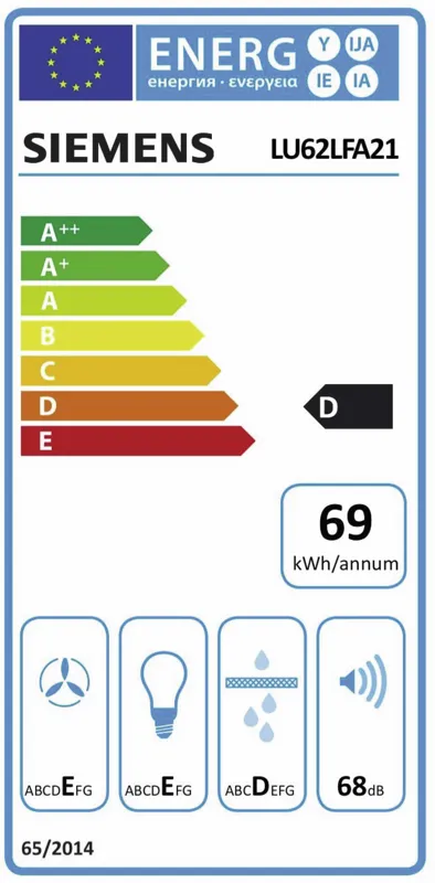 Siemens LU62LFA21 energielabel