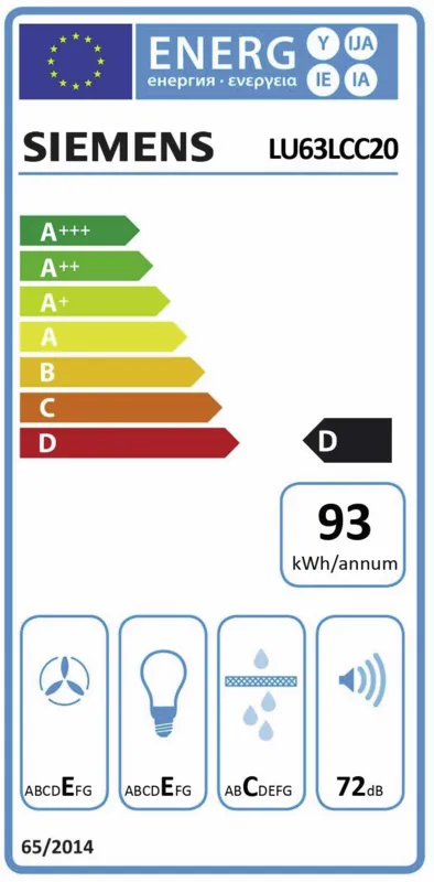 Siemens LU63LCC20 energielabel