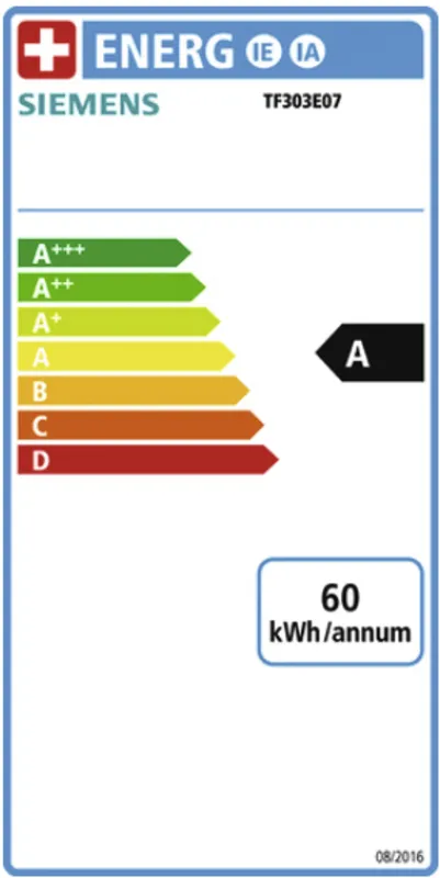 Siemens TF303E07 EQ300 energielabel