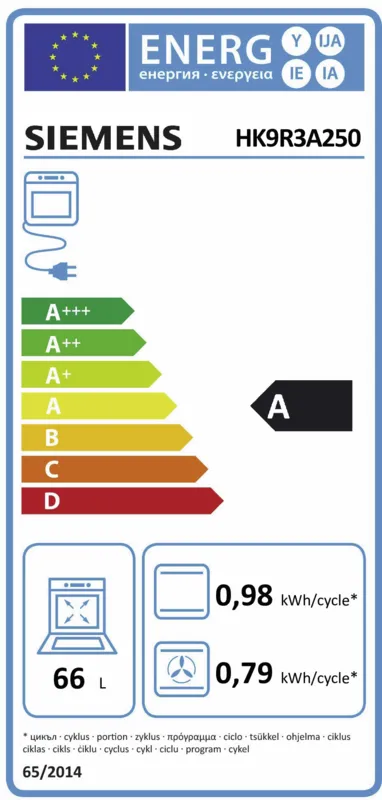 Siemens HK9R3A250 energielabel