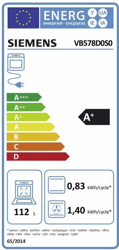 Siemens VB578D0S0 energielabel